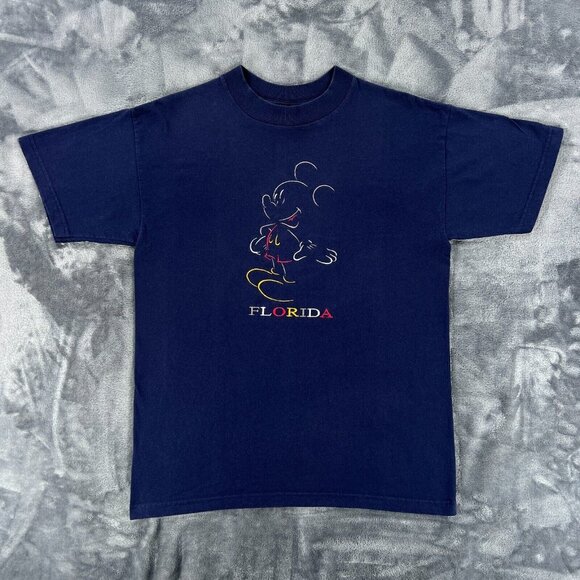Mickey Unlimited T Shirt Men M Vintage 90's Florida Mickey Mouse Embroidered USA - Picture 1 of 11